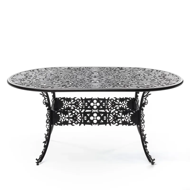 Nuova Collezione Industry Collection TAVOLO OVALE IN ALLUMINIO - NERO