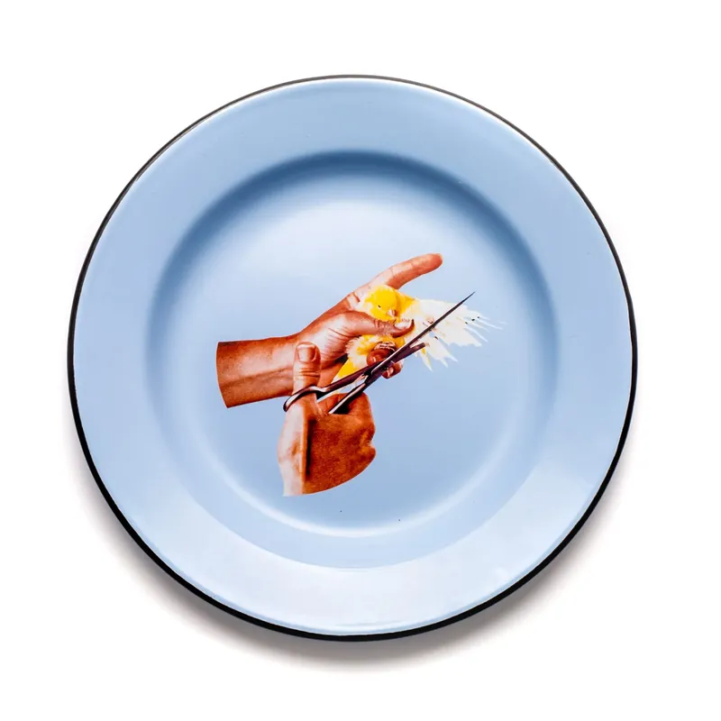 Non Perdere Piatto Enamel Bird