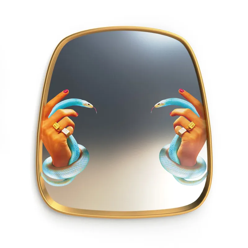 Esclusivo Specchio Gold Frame Hands with Snakes