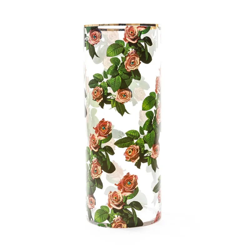 Vaso Cilindrico in Vetro Grande Roses Vendita Finale