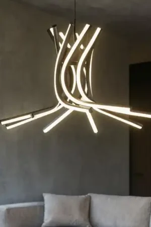 Lampadario design moderno per salotto nero led 3000k dimmerabile Prezzo Ridotto
