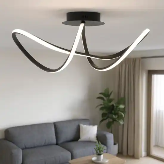 Occasione Imperdibile Plafoniera design moderno nera led 3000k per soggiorno