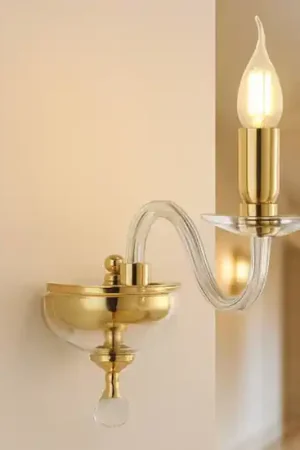 Acquista Ora Ap gala ondaluce applique da parete classica vetro trasparente e mteallo oro