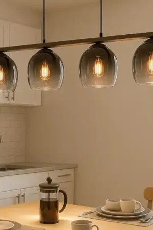 A Buon Prezzo Filago eglo lampadario per cucina con portalampada in vetro 4 luci
