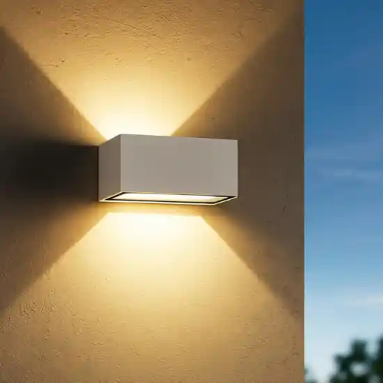 Vendita Finale Applique rettangolare da esterno bianca led 24w 3000k ip65