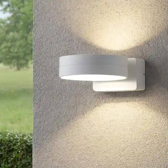 Saldi Applique da esterno bianca biemissione led 16w 4000k ip65
