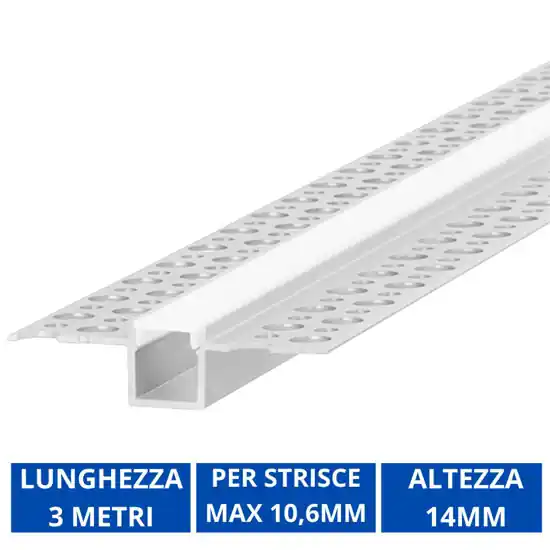 Offerta Limitata Ideal lux profilo da incasso 3mt per strisce led max 10mm