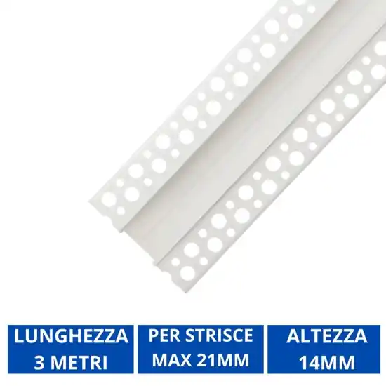 Profilo 3mt ideallux da incasso per strisce led max 21mm Nuova Collezione