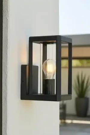 Ultimissimo Modello Applique per esterno nero vetro trasparente