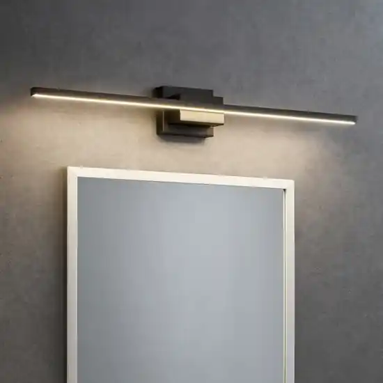 Bestseller Applique lungo 120cm per specchio da bagno nero led squadrato
