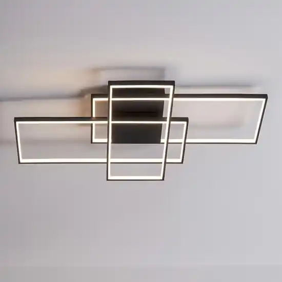 Promozione Esclusiva Plafoniera geometrica nera design moderna led dimmerabile