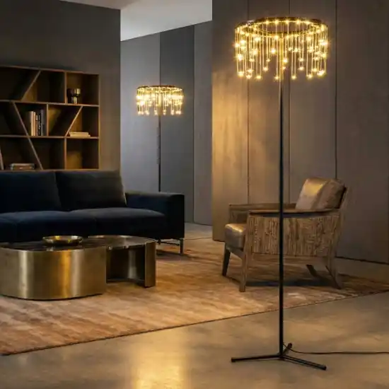 Ultime Pezzi Piantana lampada da terra nera design moderna led