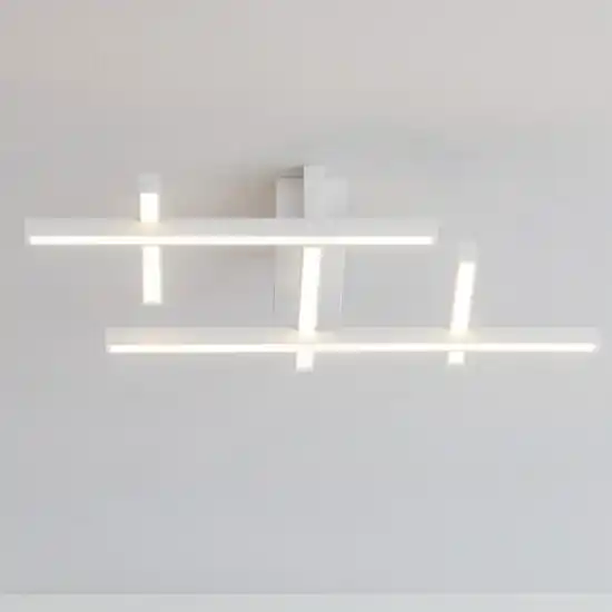 Plafoniera moderna design geometrico bianca led 42w 3000k Compra Adesso