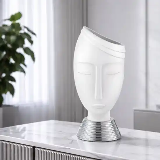 Offerta Bongelli preziosi scultura vasetto testa uomo h32 base argento