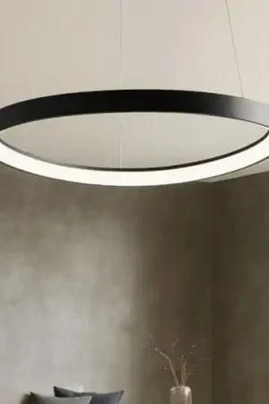 Lampadario nero moderno led 48w 3000k 4000k dimmerabile vivida lifering Solo Oggi