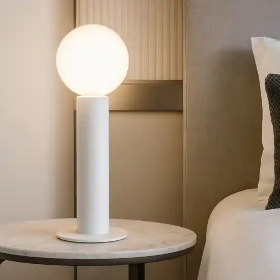 Birba tab linea light abat-jour lampada da comodino bianca moderna Offerta Lampo