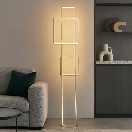 Lampada da terra pt dowel oro ondaluce design moderna Offerta