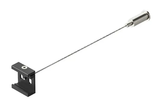 Prezzo Basso Kit sospensione nero per binario trifase 1 cavo acciaio 2m e bloccacavo gea luce