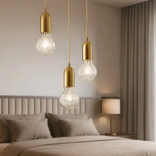 Esclusivo Lampadario per camera da letto oro grappolo 3 luci per camera da letto