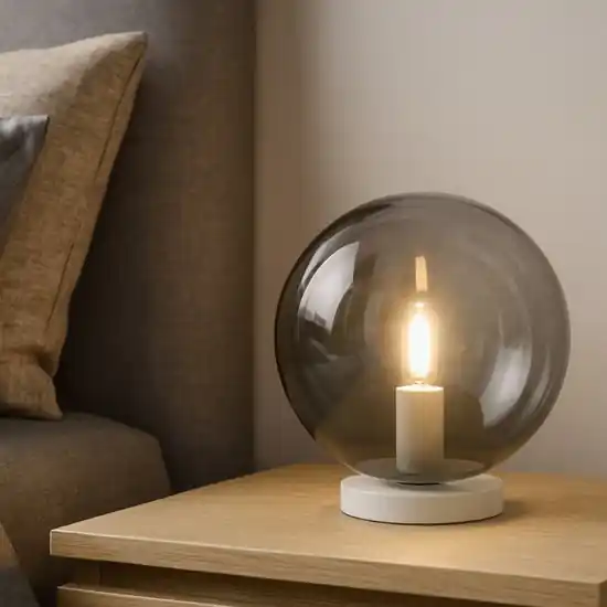 Prezzo Scontato Lampada da comodino toplight eclipse moderna vetro fume