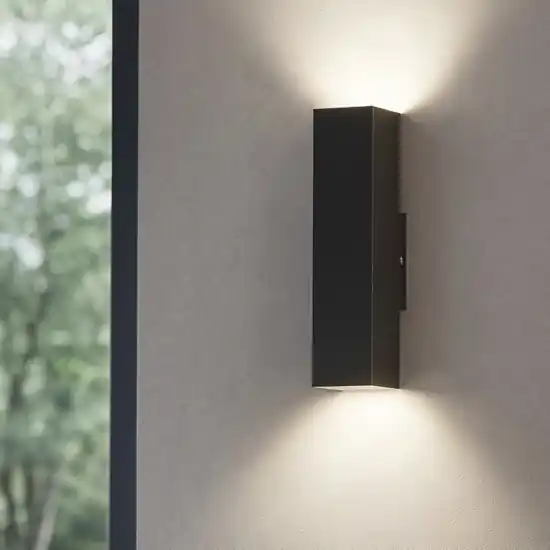 Sky ap2 ideal lux applique da parete squadrato nero doppia luce Offerta