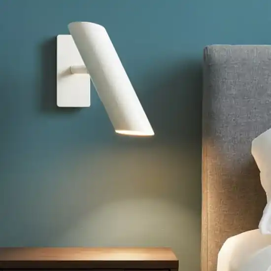 Applique bianca orientabile per comodino testata camera da letto moderna Pagamento Sicuro