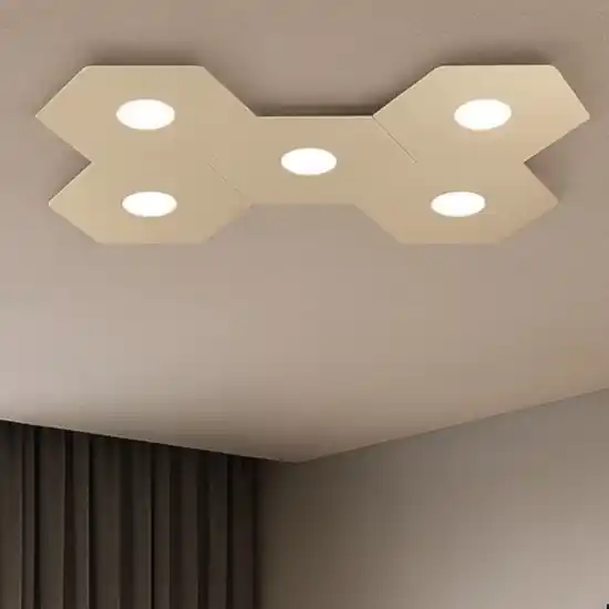Quantità Limitata Toplight hexagon plafoniera moderna componibile da cucina sabbia 5 luci