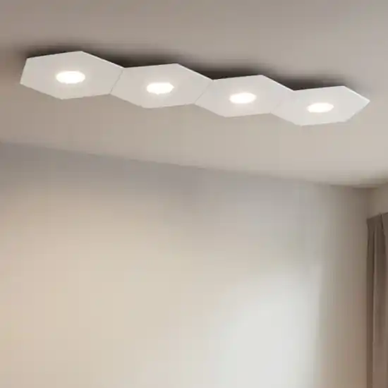 Professionale Toplight hexagon plafoniera bianca 6 lampade intercambiabili rettangolare da cucina