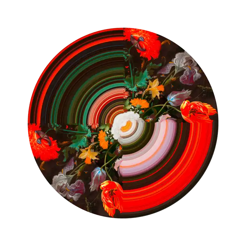 Ultima Occasione QEEBOO Carpet Glitch Round Half tappeto con fiori