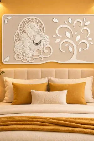 A Buon Prezzo Capezzale sacra famiglia moderno con pannello in legno 105x60