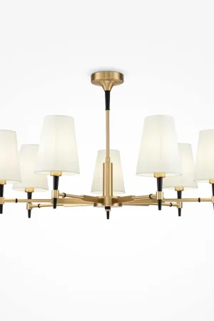 Affare Lampadario grande con struttura in metallo e sette paralumi in tessuto - 40W - IP20