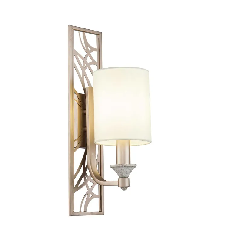Reso Gratuito Applique classica da parete montatura in metallo paralume in tessuto - 40W - IP20