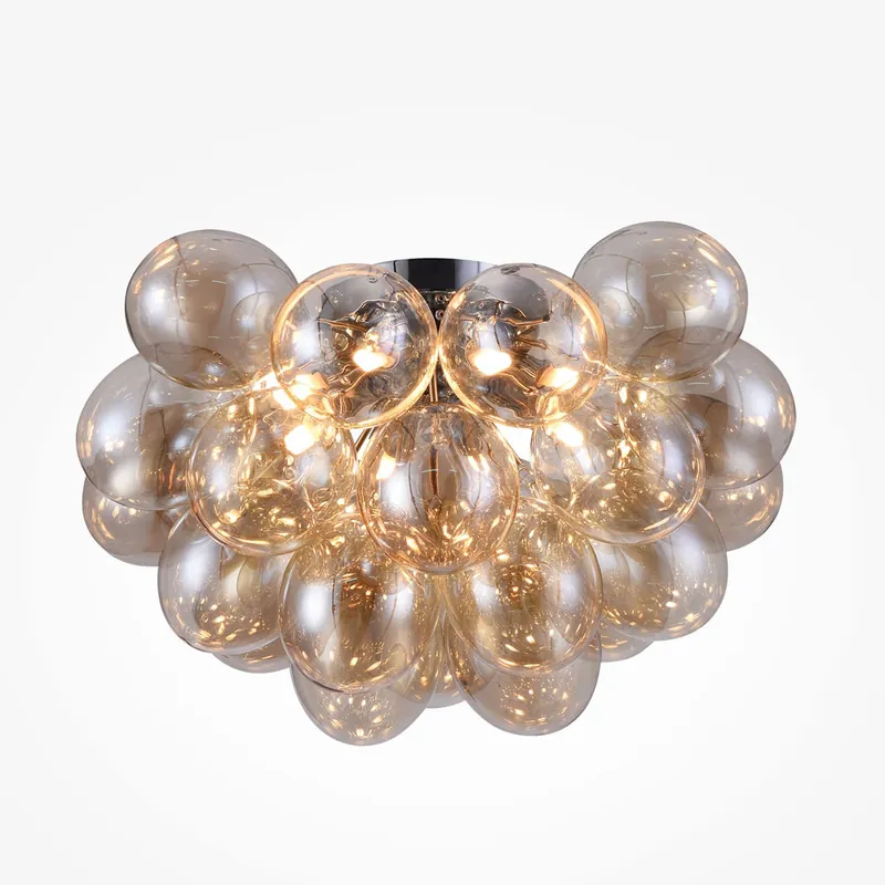 Lampada Da Soffitto con diffusori a sfere in vetro trasparente - 28W - IP20 Promozione