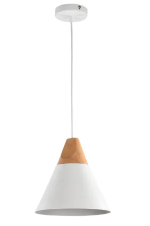 Ultimissimo Modello Sospensione moderna con base in legno e diffusore in mnetallo grande - 60W - IP20