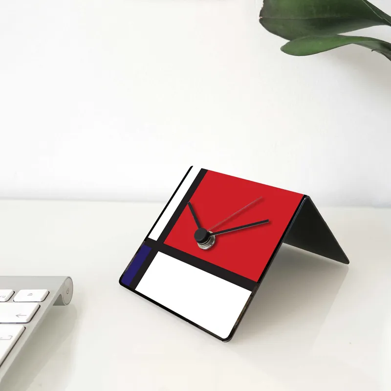 Orologio da tavolo o scrivania calendario e magneti sul retro "MONDRIAN" Esclusivo