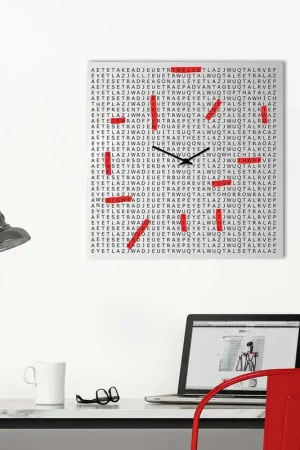 Bestseller Orologio da parete in metallo in stile moderno per studio o salotto "CROSSWORD"