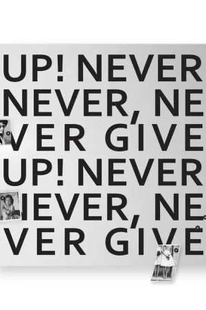 Lavagna magnetica con accessori magnetici per foto e appunti "NEVER GIVE UP" Vendita Finale