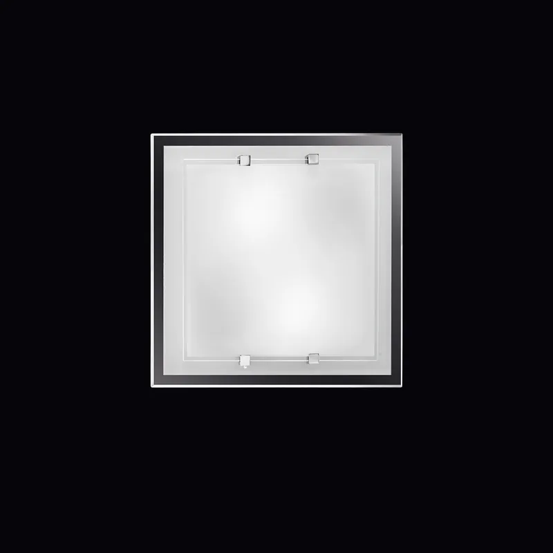 Plafoniera piccola quadrata in vetro bianco satinato di design moderno - 40W - IP20 Must-Have