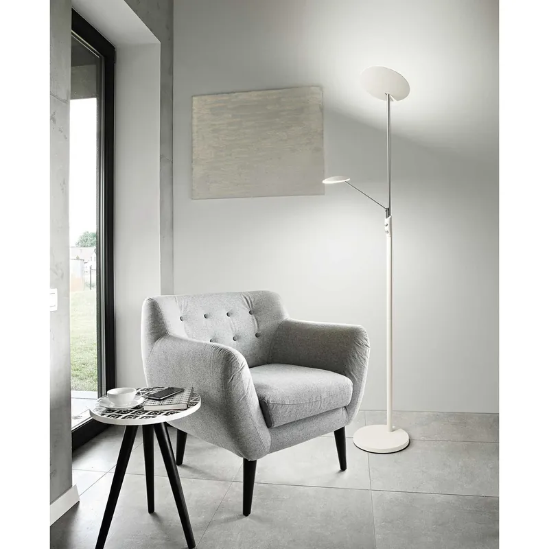 Piantana a LED in metallo verniciato e cromo lucido con diffusori orientabili - 36W - Lumen 2340 - 3000k Luce Calda - IP20 Economico