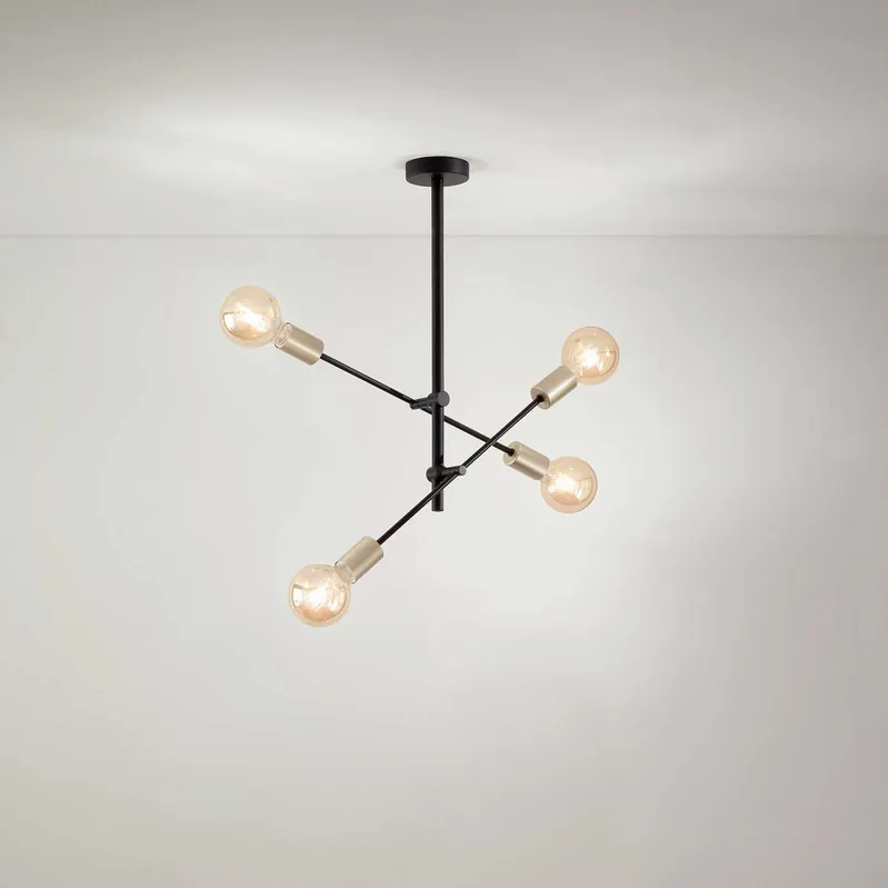 Offerta Lampo Plafoniera moderna con 4 lampadine orientabili in metallo verniciato - 40W - IP20