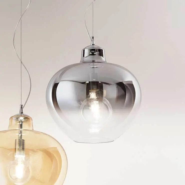 Sospensione moderna a goccia in metallo e vetro altezza regolabile - 60W - IP20 Offerta Speciale