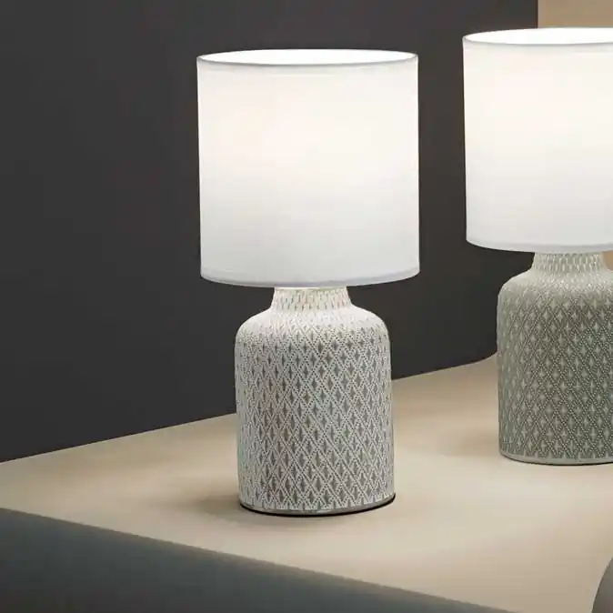 Nuovo Arrivo Lampada da tavolo design moderno in ceramica con paralume in tessuto - 40W - IP20