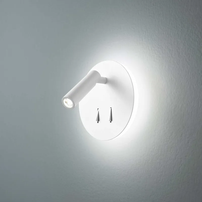 Vendita Finale Applique di design moderno con doppia luce a Led con faretto orientabile - 6W - Lumen 346+150(Faretto) - 3000k Luce Calda - IP20