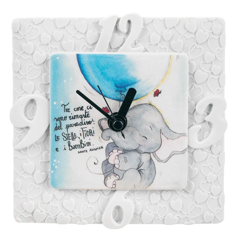 Ultimissimo Modello Orologio da tavolo per cameretta dei bambini con elefantino portafortuna