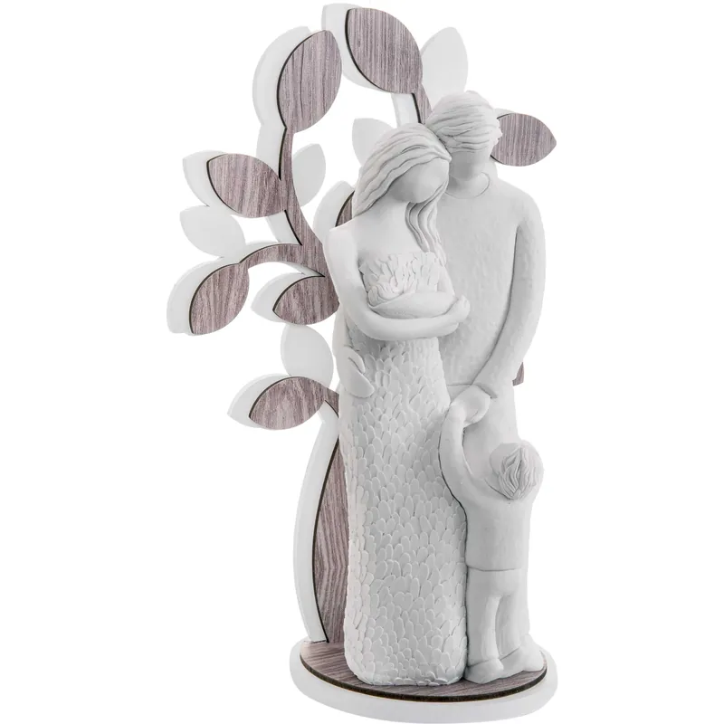 Reso Gratuito Scultura da tavolo grande con raffigurazione della famiglia abbracciata
