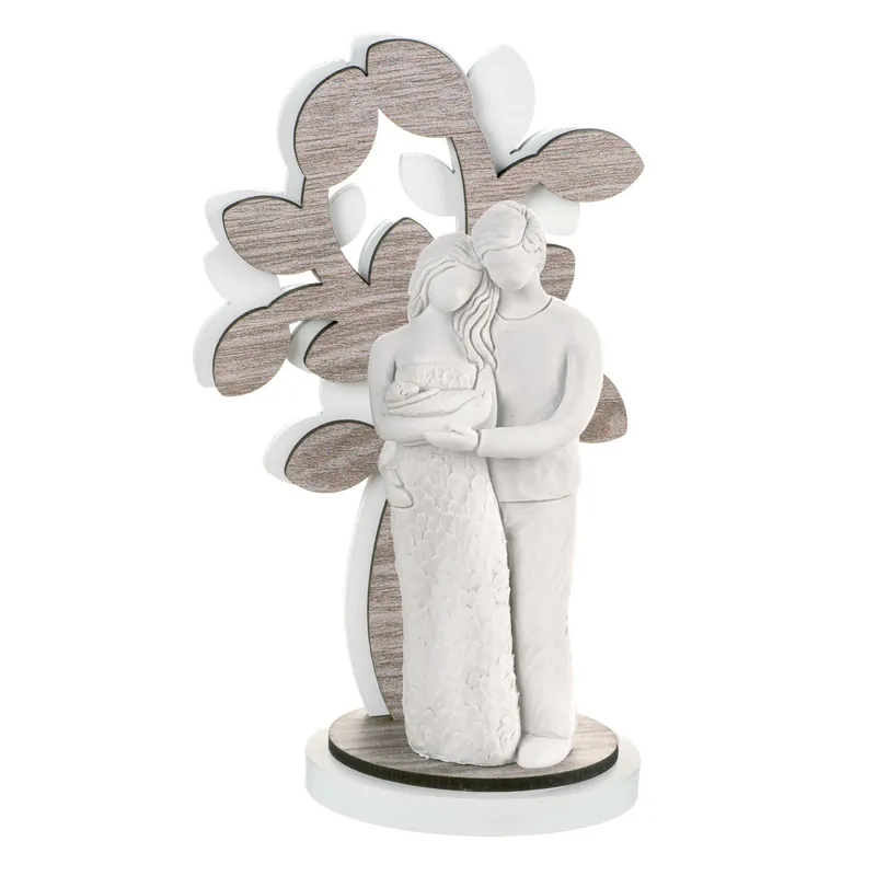 Occasione Scultura da tavolo piccola con raffigurazione della famiglia con neonato