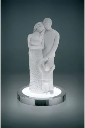 AbatJour in resina di design moderno con scultura di una famiglia abbracciata - 4000k Luce Naturale Subito Disponibile