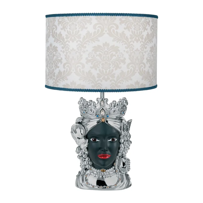 Consegna Rapida Lampada da tavolo in stile moderno con testa di moro femminile - 60W