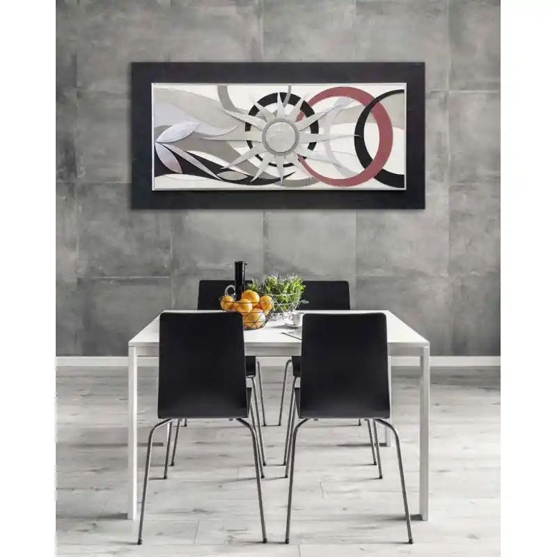Vendita Finale Quadro contemporaneo materico tema in rilievo 3d decoro in foglia argento 120x60