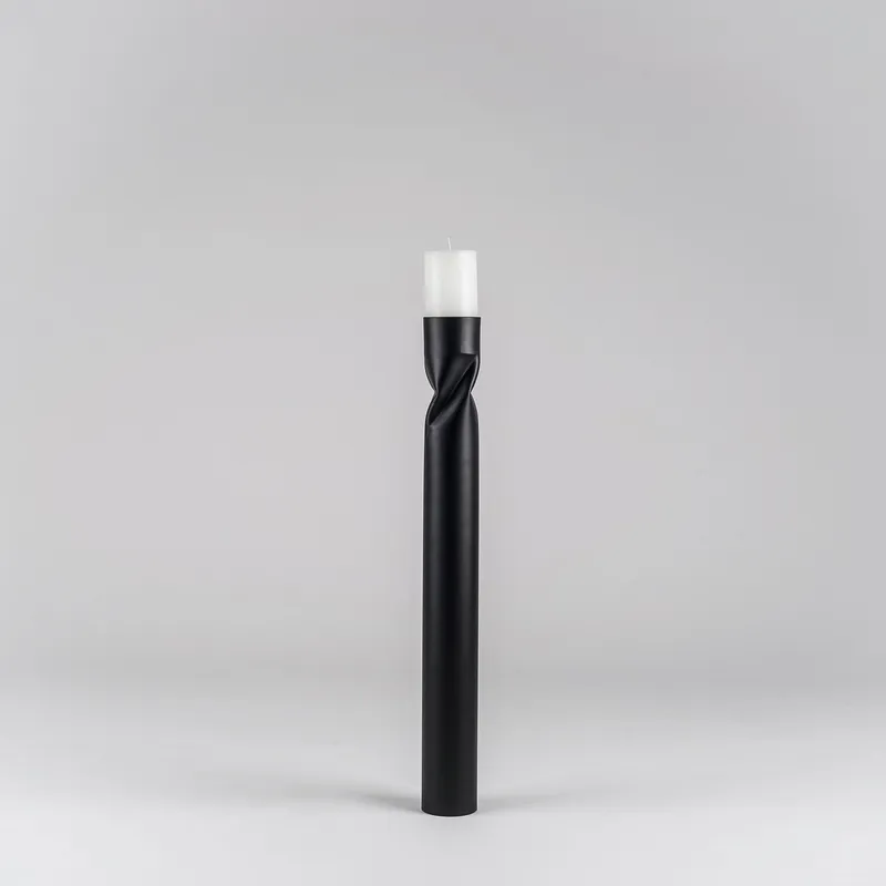 Subito Disponibile Portacandela grande in stile moderno in acciaio vernicialto "Flip"